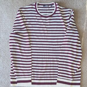 Murano Striped Knit Top - Maroon and Cream
